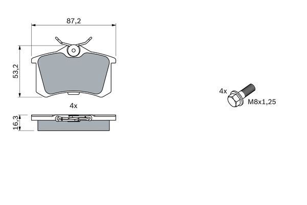 DİSK BALATA (ARKA) AUDI A1 1.0 TFSI 15-18 / PEUGEOT 405 I 1.9 87-92 / SEAT IBIZA IV SC 1.9 TDI 08-10