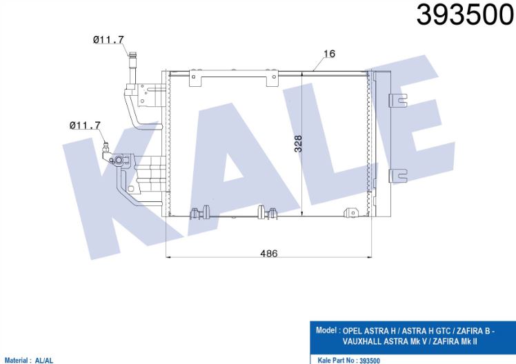 KLİMA RADYATÖRÜ (BRAZING)(KURUTUCULU) OPEL ASTRA H CDTI-ZAFIRA B