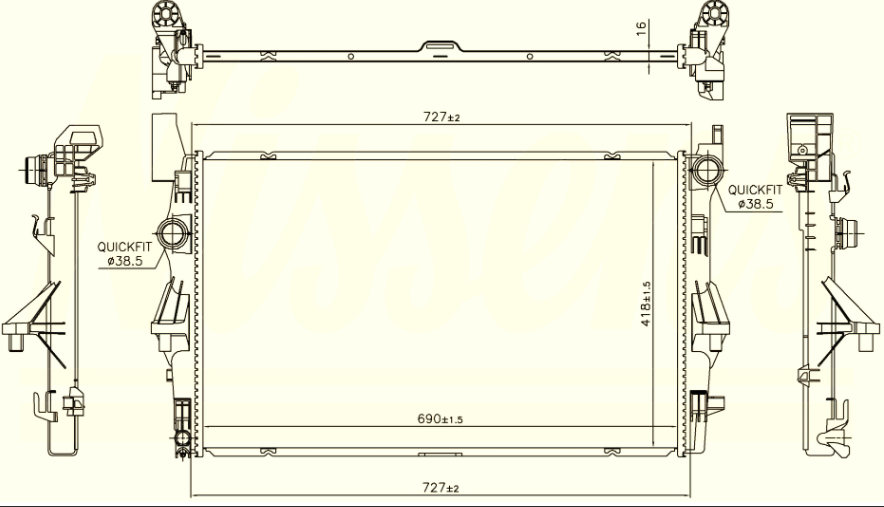 SU RADYATÖRÜ (BRAZING)(BME913) MERCEDES VİTO III 447 2014+ (690X418X16)