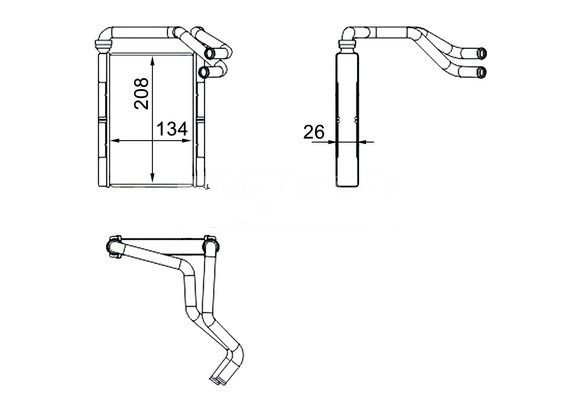 KALORİFER RADYATÖRÜ (BRAZING)(BORULU) TOYOTA ECHO / YARIS / YARIS VERSO