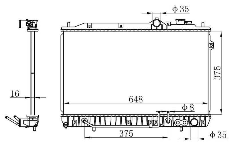 SU RADYATÖRÜ (BRAZİNG)(AT)(BHY033) HYUNDAİ ELANTRA 1.5İ 90-