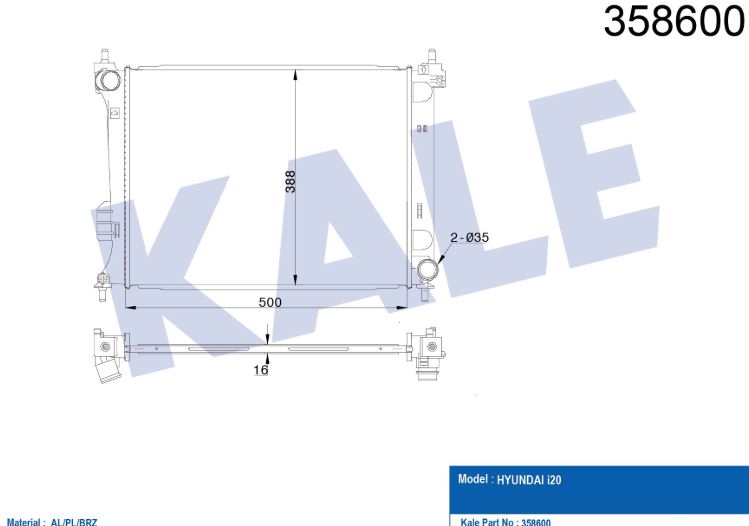 SU RADYATÖRÜ (BRAZING)(MT) HYUNDAI İ20