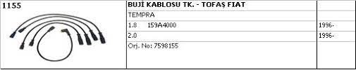 BUJİ+BOBİN KABLOSU FIAT ALBEA SEDAN 45KW 98- / TEMPRA 1,8-2,0 96-