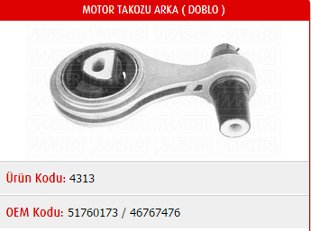 MOTOR TAKOZU (ARKA) FIAT DOBLO 1.2-1.9D-1.9 JTD