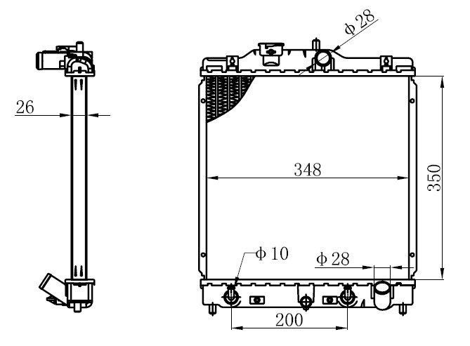 SU RADYATÖRÜ (BRAZİNG)(AT)(BHN030) HONDA CİVİC 95- KALINLIK 26