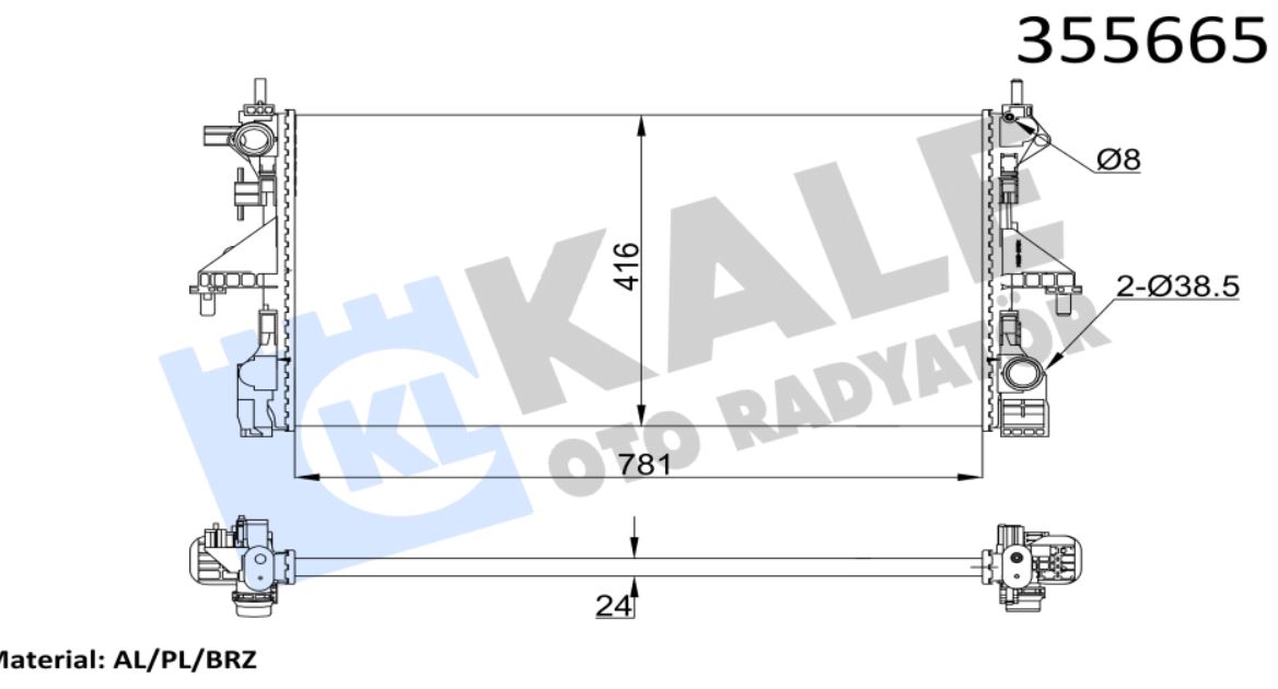 SU RADYATÖRÜ (MEKANİK)(MT) PEUGEOT BOXER / CITROEN JUMPER 2.0/2.2HDI 15-