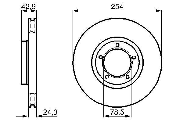 FREN DİSKİ (ÖN)(254MM) FORD TOURNEO 2.0-2.5D-2.5TD 94-