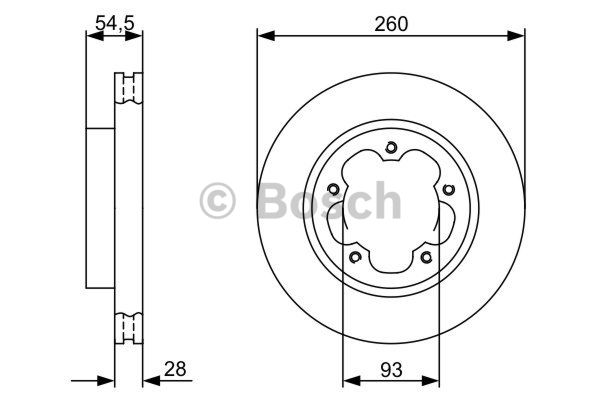 FREN DİSKİ (ÖN)(280MM) FORD TRANSİT 2.2 TDCİ V347 04-