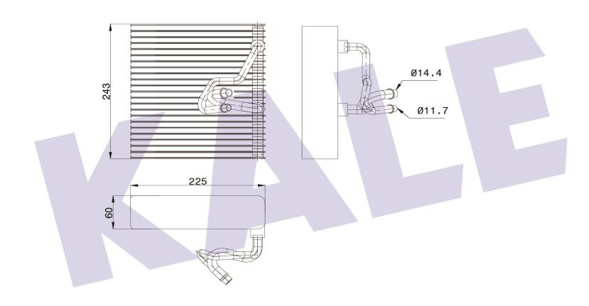 EVAPORATOR (BRAZING) OPEL COMBO / CORSA C / TIGRA TWIN TOP 00-12 / CHEVROLET CORSA 1.7D 00-02