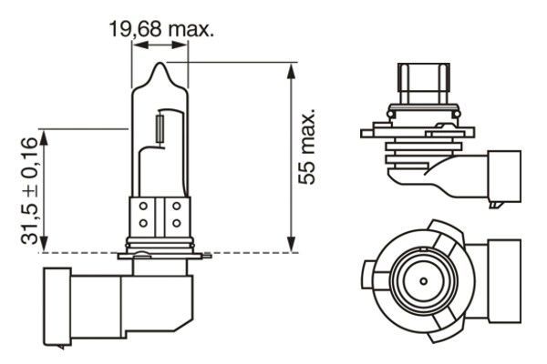 AMPUL , ECO , HALOJEN 12V HB3 60W (P20D)