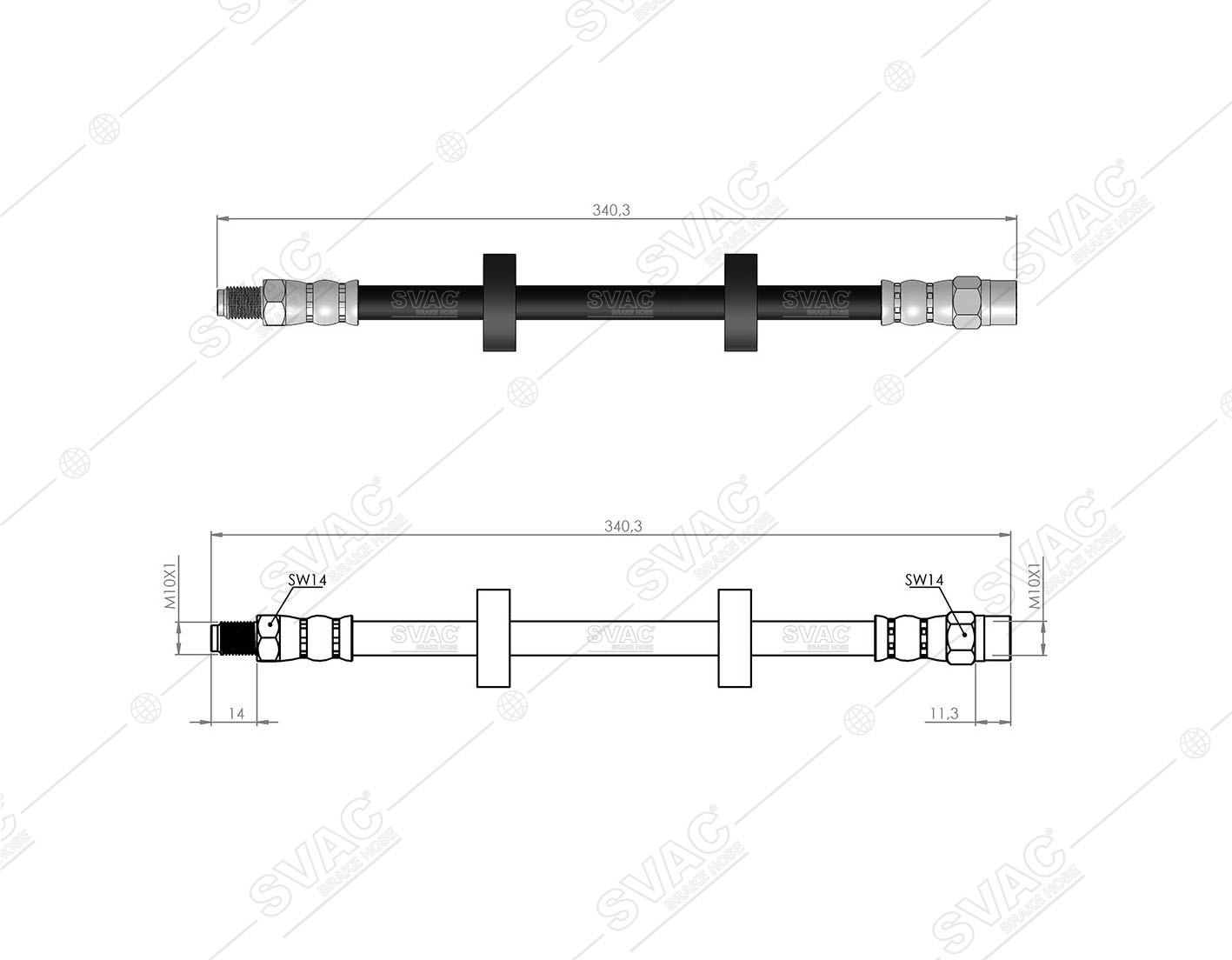 FREN HORTUMU (ÖN) VW CADDY II 95-04 / GOLF III 91-97 / POLO 98-02 / VENTO 91-98 / SEAT CORDOBA 96-99 / IBIZA II 93-99