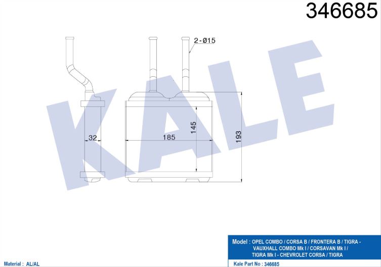 KALORİFER RADYATÖRÜ (BRAZING) OPEL CORSA B 93-00