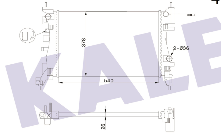 SU RADYATÖRÜ (MEKANİK)(AT)(MT) OPEL CORSA D 09- / CORSA E 14- / ADAM 12- 1.2 1.4 1.2/1.4LPG