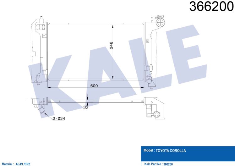 SU RADYATÖRÜ (BRAZING)(MT) TOYOTA COROLLA