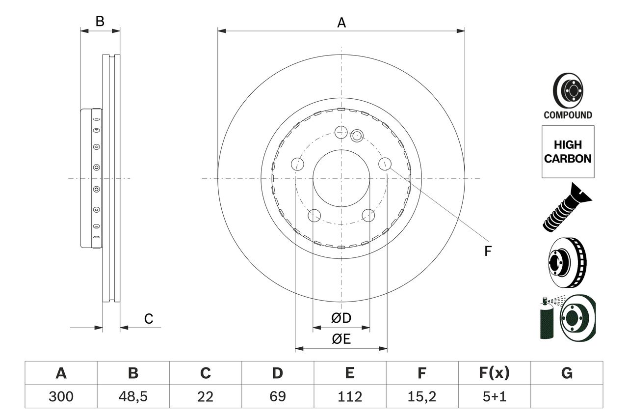 FREN DİSKİ (ARKA)(300MM) M.BENZ C-SERİSİ (W205) C160-C180-C200 18- / E-SERİSİ (W213) E200-E220-E250-E300 16-