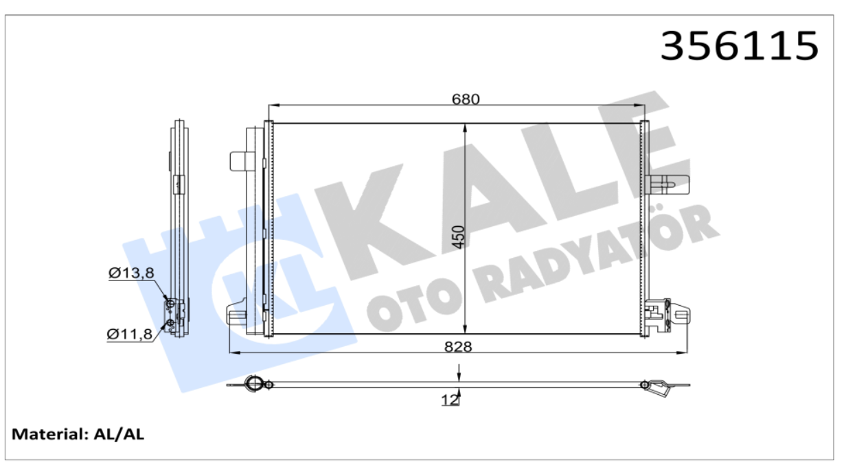 KLİMA RADYATÖRÜ (BRAZING)(KURUTUCULU) VW TRANSPORTER VI / MULTIVAN VI 2.0TDI 15-