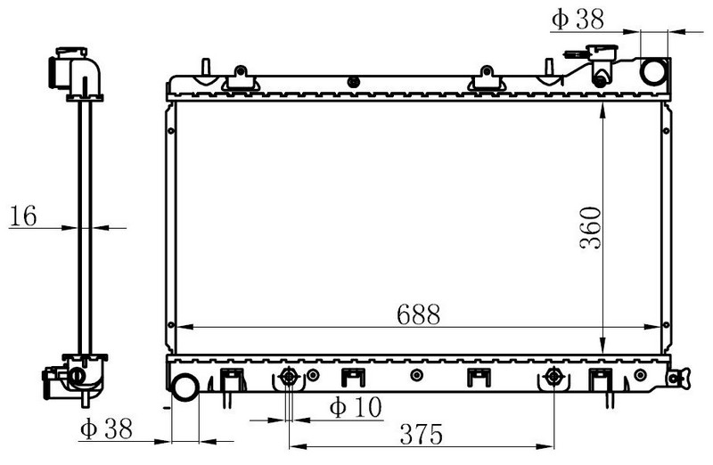 SU RADYATÖRÜ (BRAZİNG)(AT)(BSU004) SUBARU SUBARU IMPREZA 02-