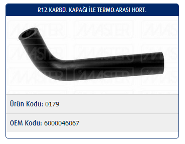 KARBÜRATÖR-TERMOSTAT ARA HORTUMU RENAULT R12