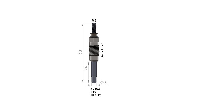 KIZDIRMA BUJİSİ (11,0V) RENAULT R11 / R19 / R21 1.6-1.9D / VOLVO 340 / 360 1.6D / JEEP LIBERTY / CHROKEE 2.1 TD