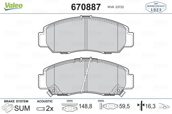 DİSK BALATA (ÖN) HONDA CIVIC IX 1.6 11- / CIVIC VIII 1.6-1.8 12-