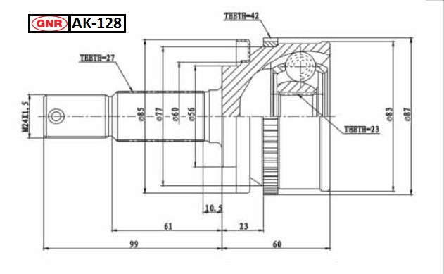 AKS KAFASI (27x23x56x159xABS 42 DİŞ) NISSAN PRIMERA 04-