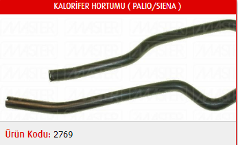 KALORİFER HORTUMU FIAT PALIO 1.2 8V 97-02 / SIENA 1.2 8V 97-02