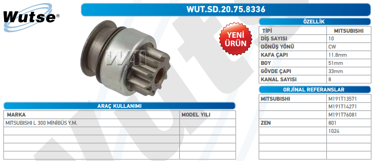 MARŞ DİŞLİSİ MITSIBUSHI 10T L300 MİNİBÜS Y.M.