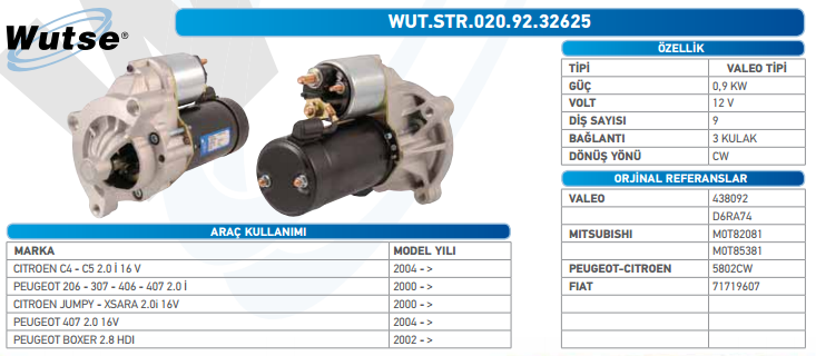 MARŞ MOTORU 12V (VALEO TİPİ) C4-C5 2.0İ 04-/P.206