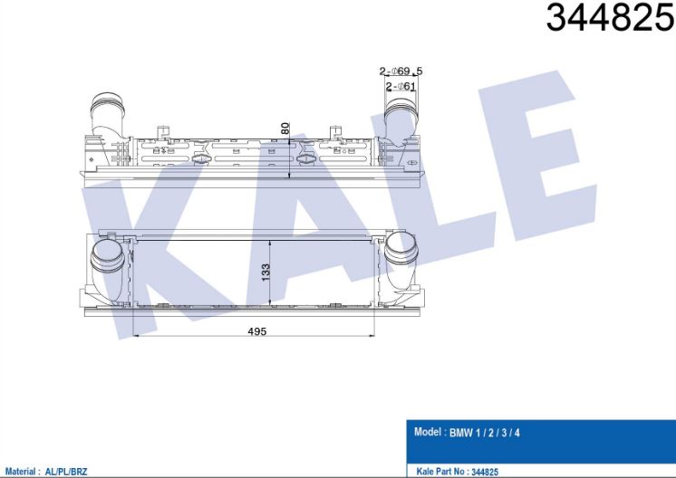 INTERCOOLER (BRAZING)(AT/MT) BMW 1 (F20, F21) 114-116-118-120İ/114-