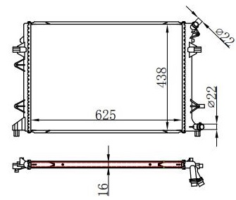 SU RADYATÖRÜ (BRAZING)(BVW040) VOLKSWAGEN CADDY IV 2.0 TDI 2015+ (625X438X16)