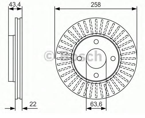 FREN DİSKİ (ÖN)(258MM) FORD FİESTA 1.25i 16V (0986478892)