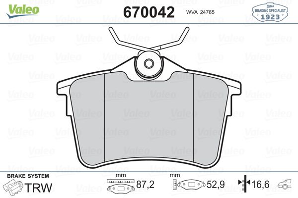 DİSK BALATA (ARKA) PEUGEOT 307 1.4-1.4 HDİ-1.6-1.6 16V-1.6 HDİ-2.0 HDİ 04- / 308 1.4 16V-1.6 16V-1.6 HDİ-2.0 HDİ 07- / PARTNER 1.6 HDİ-1.6 HDİ 16V 08-