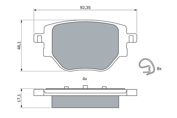 DİSK BALATA (ARKA) CITROEN C4 X 1.2 PureTech 100 22- / OPEL CORSA F CORSA-e 19- / PEUGEOT 208 II 1.2 PureTech 75 19-