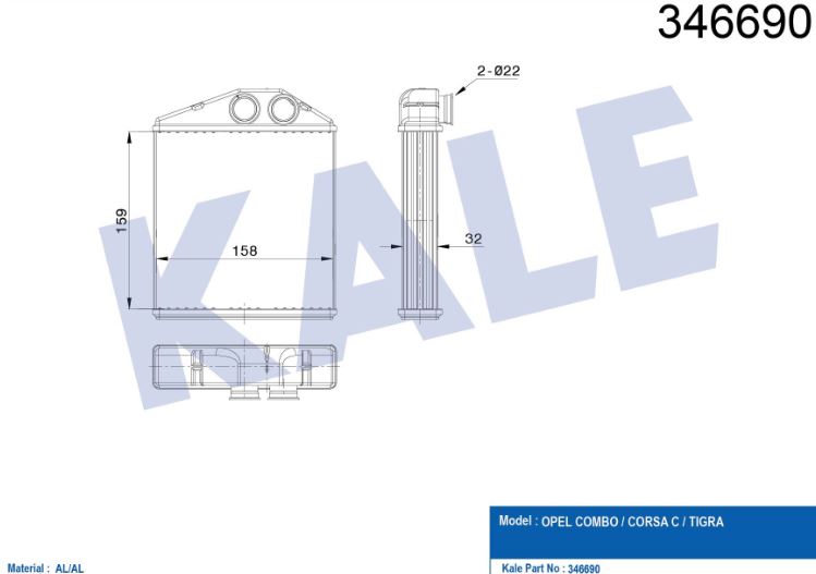 KALORİFER RADYATÖRÜ (BRAZING) OPEL CORSA C-TIGRA TWINTOP