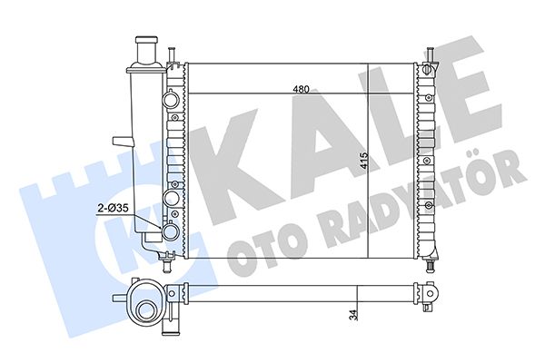 SU RADYATÖRÜ FIAT BRAVO (182) / BRAVA / MAREA 1.6 16V 95<04 AC (MT) [MEKANİK] [480X415X34]