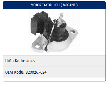 MOTOR TAKOZU (İPLİ) RENAULT MEGANE I 1.9 DCİ / SCENIC I 1.9 DCI