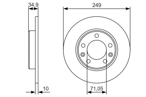 FREN DİSKİ (ARKA)(249MM) PEUGEOT 308 II 1.2 THP 110 13-21