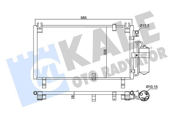 KLİMA RADYATÖRÜ ISUZU D-MAX 2.5D 3.0DİTD 4X4 02<16 KURUTUCU İLE [BRAZING AL/AL] [585X308X18]