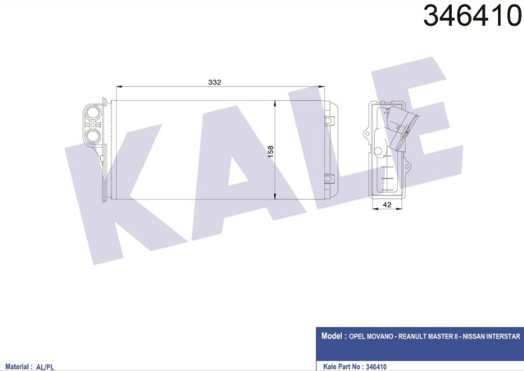 KALORİFER RADYATÖRÜ (MEKANİK) RENAULT MASTER II 2.5D-2.8DTI (98-01)