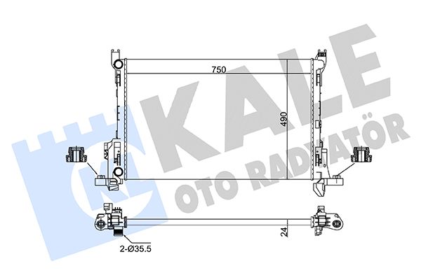 SU RADYATÖRÜ RENAULT TRAFIC III (JG_) 1.6/2.0DCI 14=> 115PS - OPEL VIVARO B 1.6CDTI 14=> - FIAT TALENTO 1.6D 16=> AC (MT) [MEKANİK] [750X490X24]