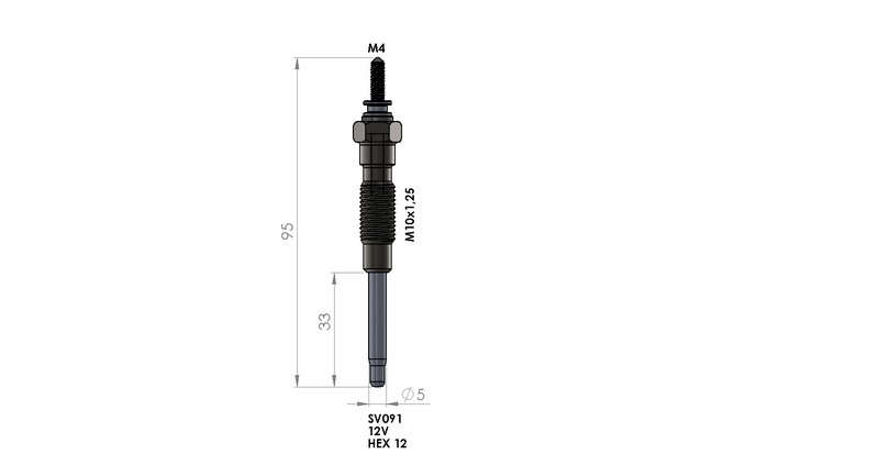 KIZDIRMA BUJİSİ (12,0V) TOYOTA HİTACHİ / HİLUX / PICK-UP 2.4-2.5-2.8TD / VW TARO 2.4D