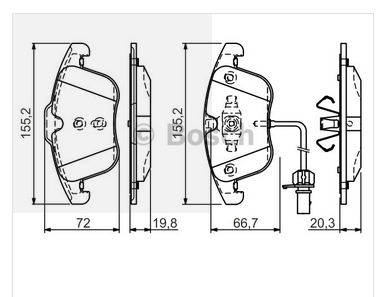 DİSK BALATA (ÖN)(KABLOLU)(YENİ NO:0986494538) AUDI A4 2,0-2,7-3,0TDI 07-