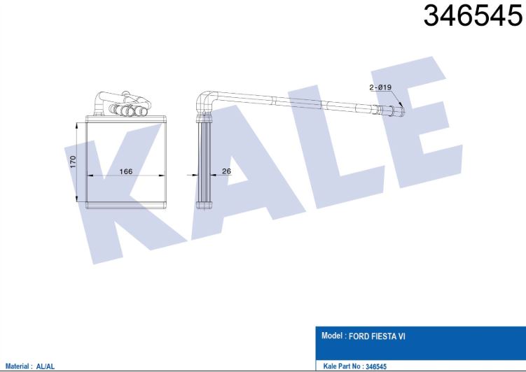 KALORİFER RADYATÖRÜ (BRAZING)(BORULU) FORD FIESTA VI (08+)