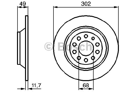 FREN DİSKİ (ARKA)(302MM) AUDI A6 2.0 TDI-2.4-2.7 TDI 04-