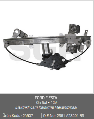 CAM KRİKOSU ELEKTRİKLİ (ÖN SOL) FORD FIESTA V 02-08