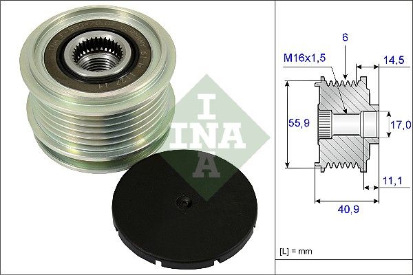 ALTERNATÖR KASNAĞI AUDI A1 (8X1, 8XK) 1.4 TDI 14-18 / BENTLEY BENTAYGA (4V1) 4.0 D 17- / DODGE JOURNEY 2.0 CRD 08- / SKODA OCTAVIA II (1Z3) 1.6 04-13