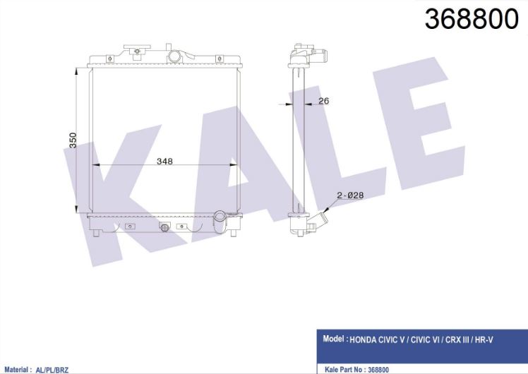 SU RADYATÖRÜ (BRAZING)(MT)(KALIN) HONDA CIVIC V/VI - HR-V