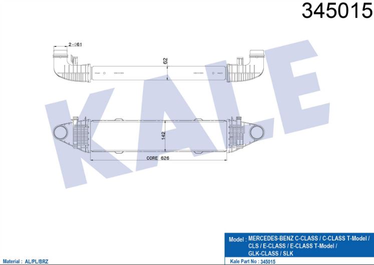 INTERCOOLER (BRAZING)(AT/MT) M.BENZ C-CLASS / C-CLASS T-Model / CLS