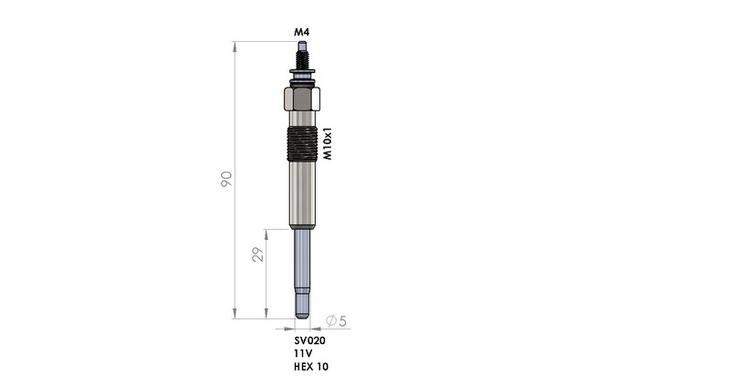 KIZDIRMA BUJİSİ (11,0V) CITROEN BERLINGO-JUMPY 1.8D / FIAT SCUDO 1.8D / PEUGEOT 206 / 306 / PARTNER 1.8-1.9D DW8 Y.M.