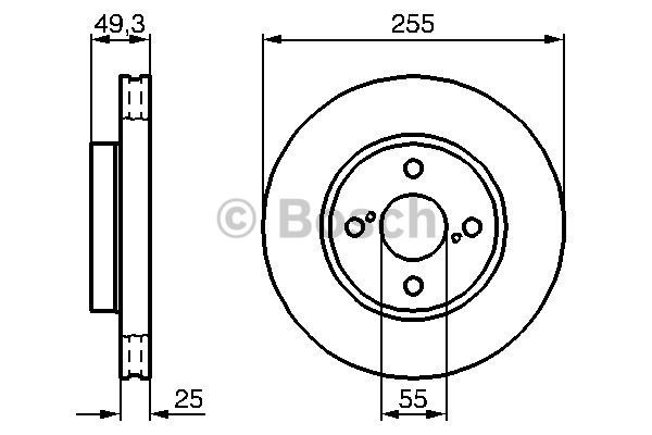 FREN DİSKİ (ÖN)(HAVALI)(255MM) TOYOTA COROLLA 1.4 VVTİ 01-